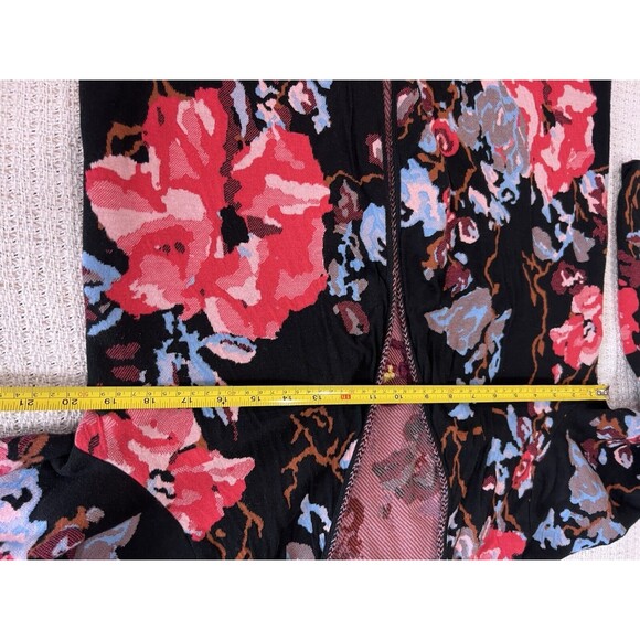 INC Concepts Sz L Floral Embroidered Fringe Open Front Robe Cardigan Boho - Picture 7 of 8